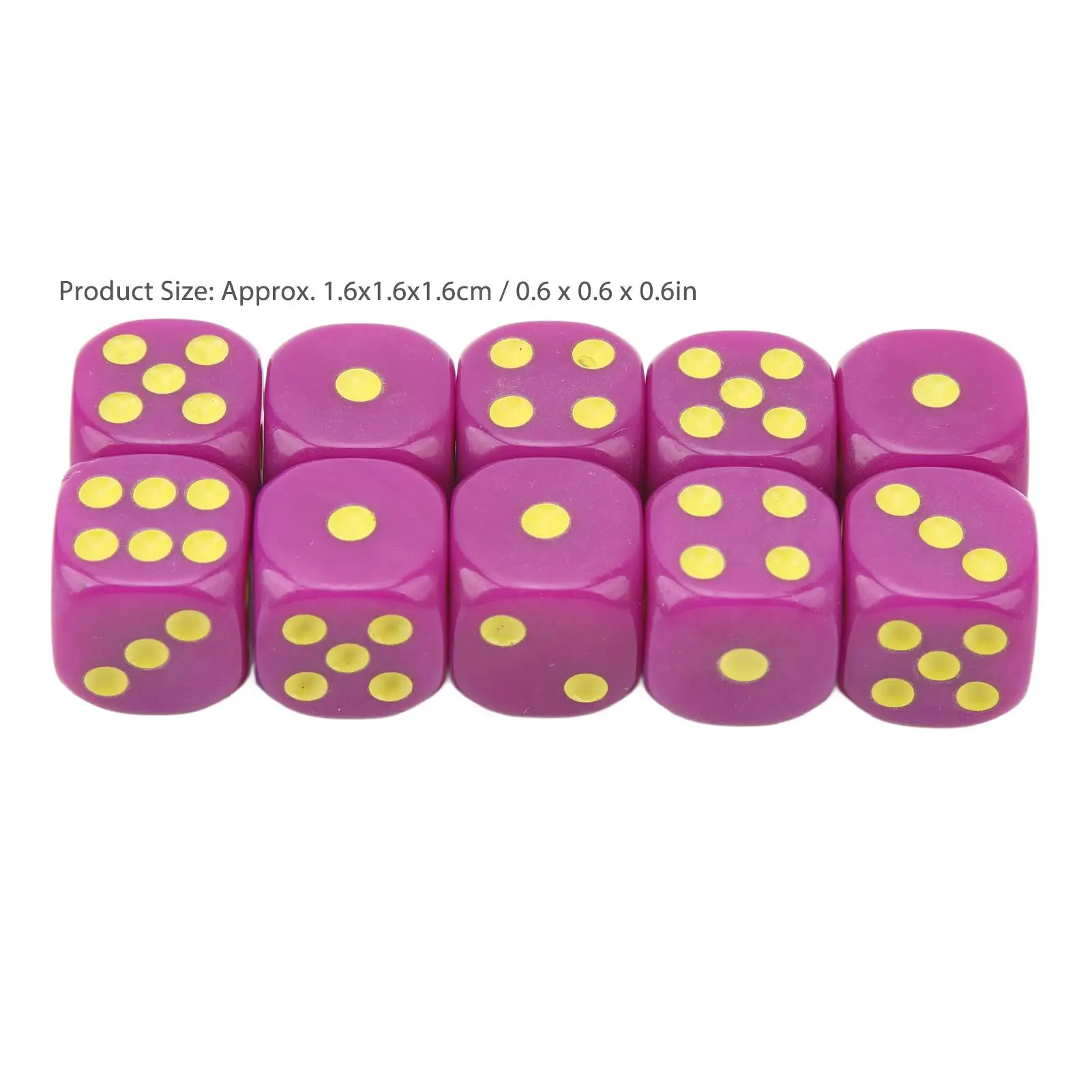 16mm Round Corner Dice for Math Games - Impact Resistant, Lightweight, Clear Plastic with Large Dots