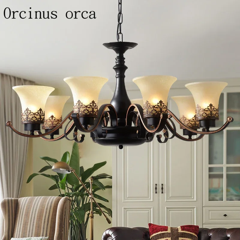 

Floor living room in the living room of the European style European style retro style North American style Chandelier