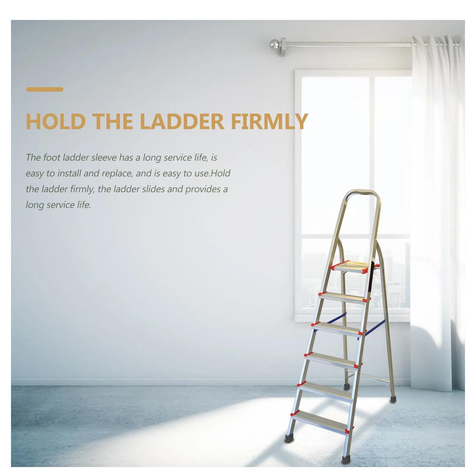 4Pcs Ladder Foot Pads Thick Rubber Non Skid Protective Covers Stable Support for Floors Wood Tiles Carpets Ladder Rest Mat