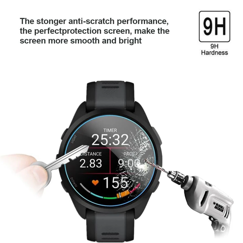 Gehärtetem Glas Für Garmin Forerunner 165 165 Musik HD Anti Scratch Screen Protector Für Garmin Forerunner 165 Schutz Film – Detail 3