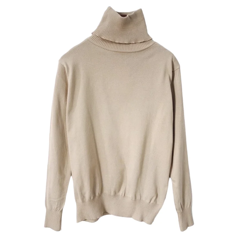 

WM Autumn Winter New Sle Versatile Simple Clean Version Knitted Sweater 0063Q27 Commute Sle High Collar Long Sve Warmt...