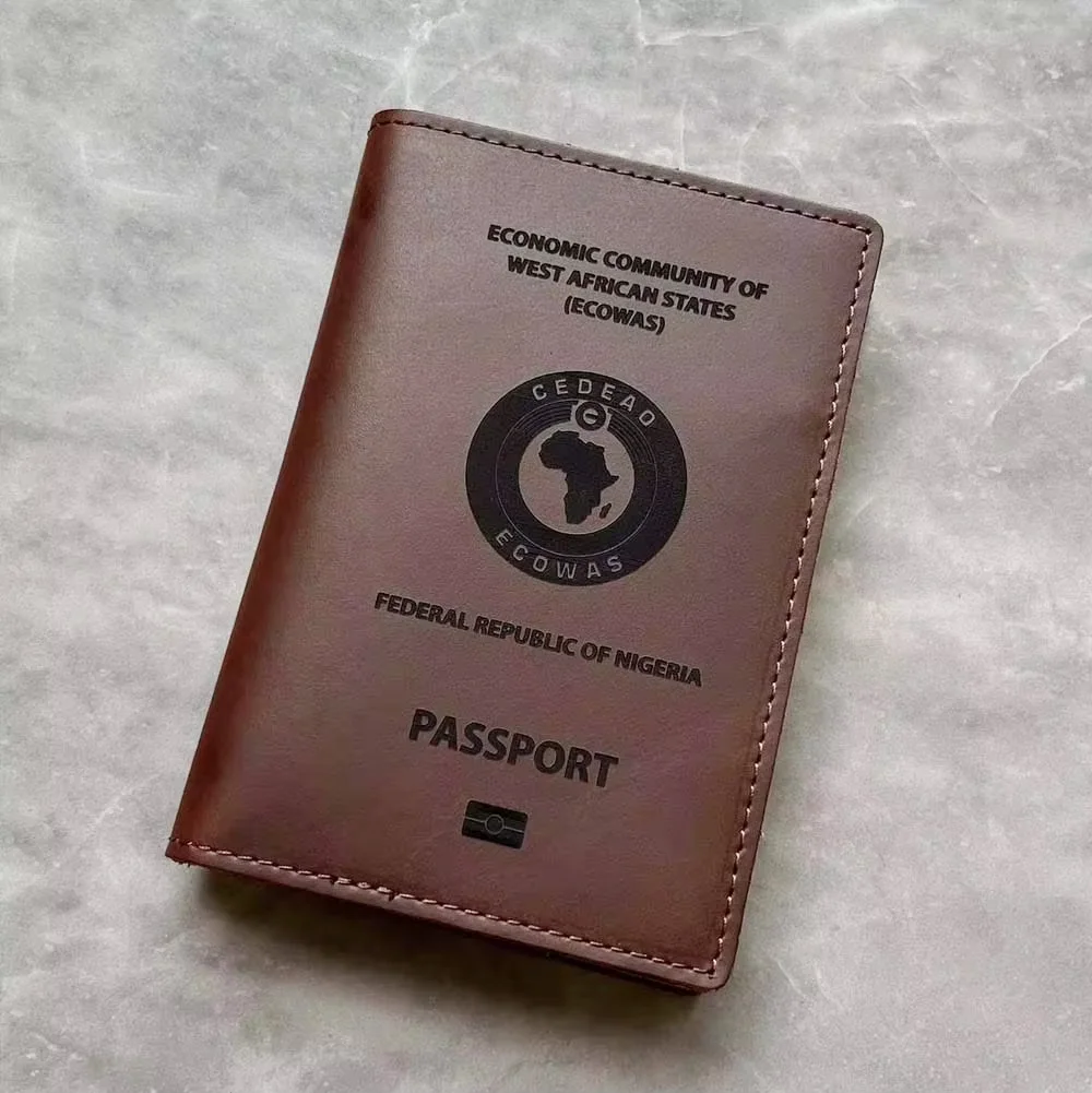 Handmade Leather Nigeria Passport Cover Genuine Leather Federal Republic of Nigeria Passport Passport Holder