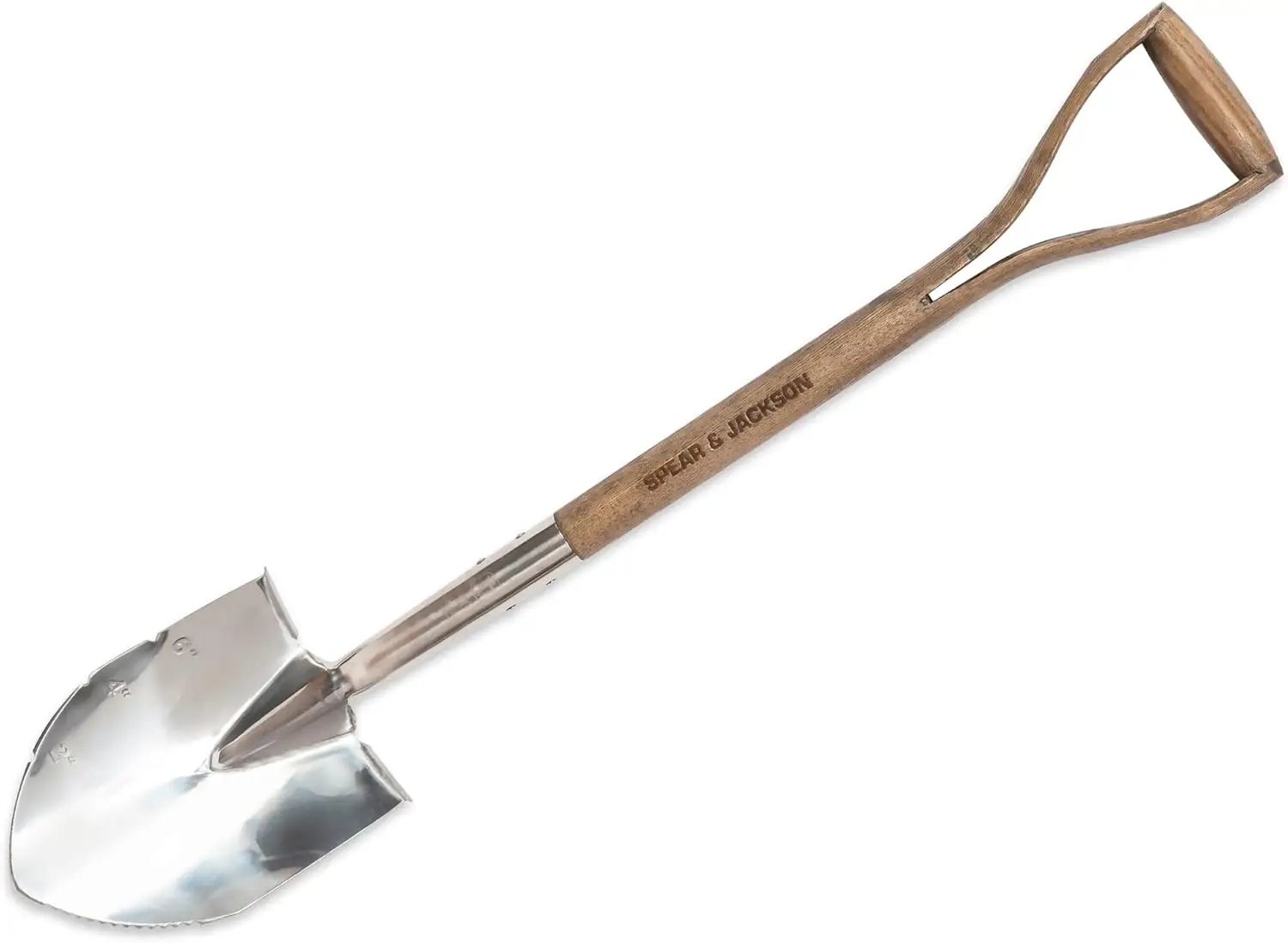 Traditional Stainless Planting Spade Brown