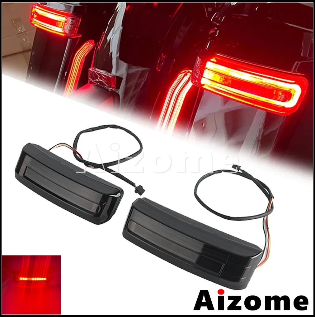 Motorcycle Accessories LED Side Box Light Tail Light Rear Saddlebag Turn Signal Lights For Harley Touring Road Glide CVO 2024