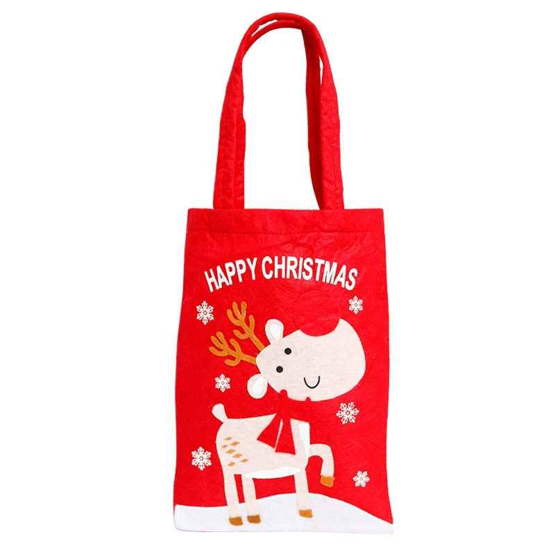 Natal Cartoon Pattern Gift Bag, Embrulho Bolsa, Biscoito, Doces, Melhor