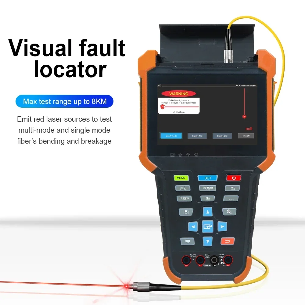 MINI OTDR 1310/1550nm 26/24dB Fiber Optic Reflectometer Touch Screen VFL OLS OPM Event Map Ethernet Cable Tester