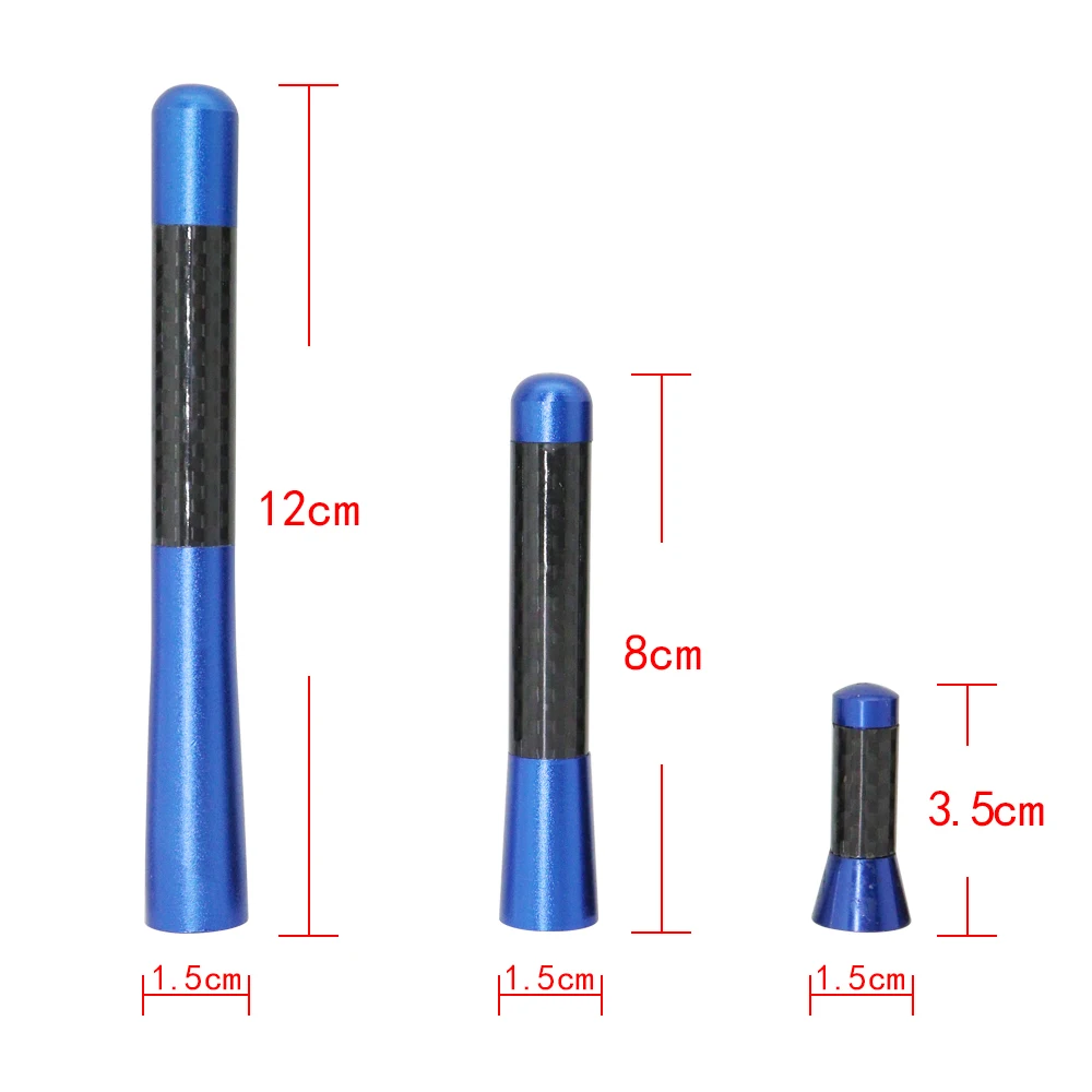 3.5cm 8cm 12cm Car Roof Antenna Fiber Screw Metal Car Radio Aerial Antenna Accessories Car Styling Silver/Red/Blue/Black