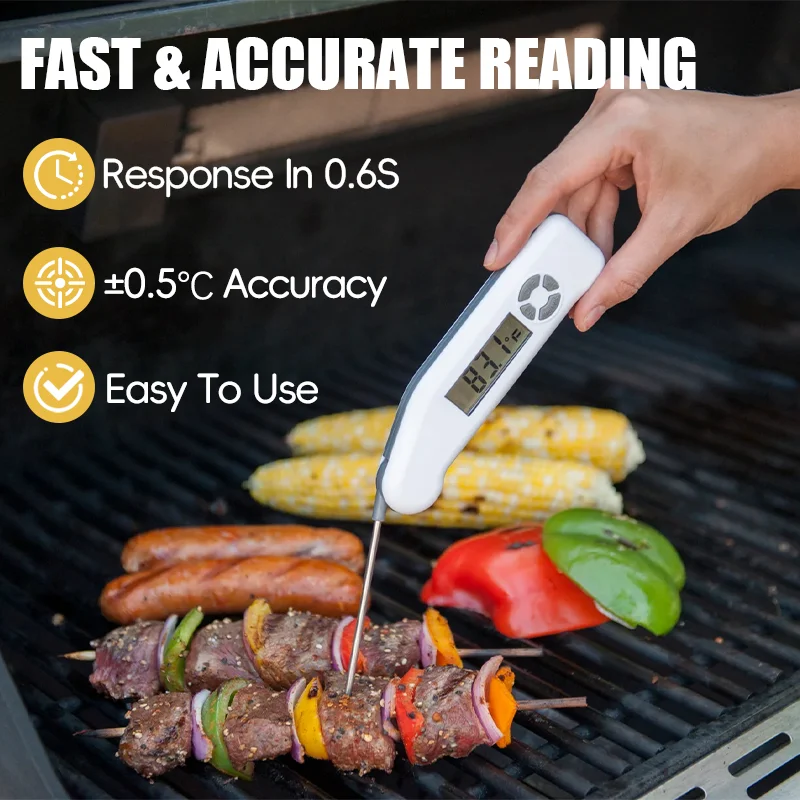 WENMEICE Instant Read Meat Thermometers Digital kitchen Food Thermometer for Candy Milk BBQ Grill Smoker Oven baking Thermometer