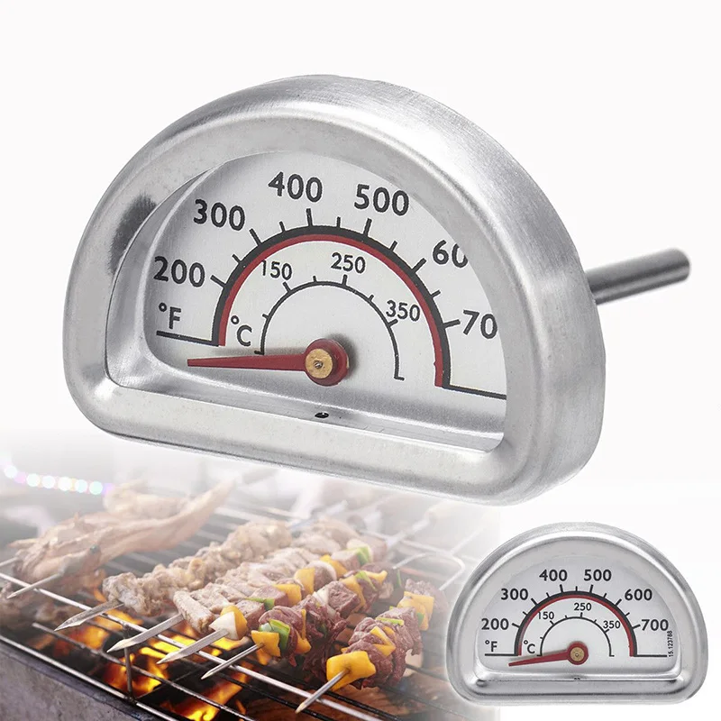 Thermometer For Charbroil Grill Semicircle Indoor Heat Indicator Outdoor Camping BBQ Replacement Stainless Steel