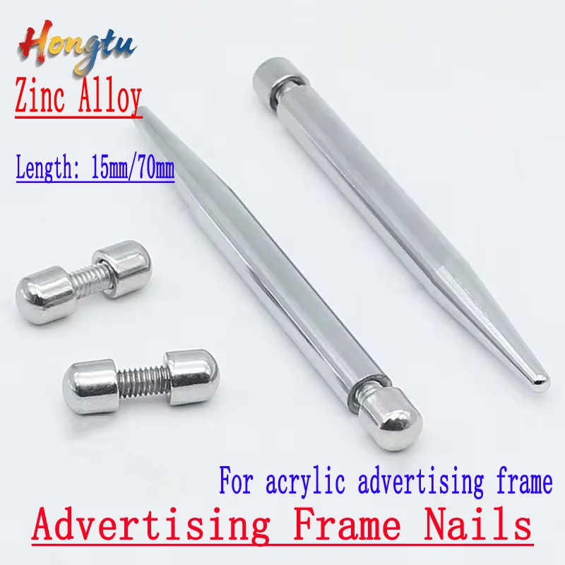 

1 Piece of 7x18mm and 7x75mm Glass Fasteners – Zinc Alloy Advertising Standoffs, Pin Nails, Billboard Fixing Screws, Hardware