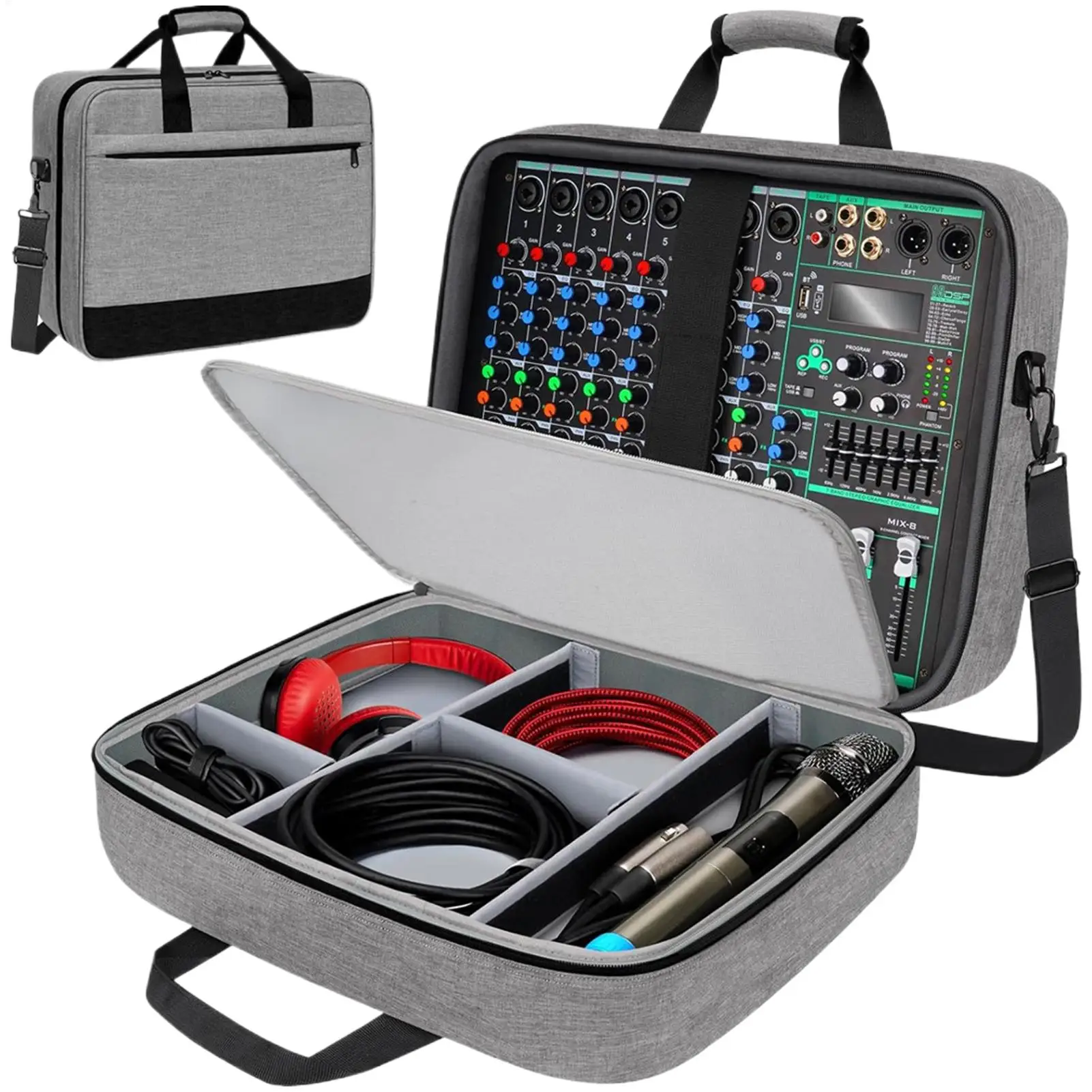 Audio Mixer Bag Compact Audio DJ Mixer Case with Adjustable Storage Scratch-Resistant Sound Instrument Accessories Storage