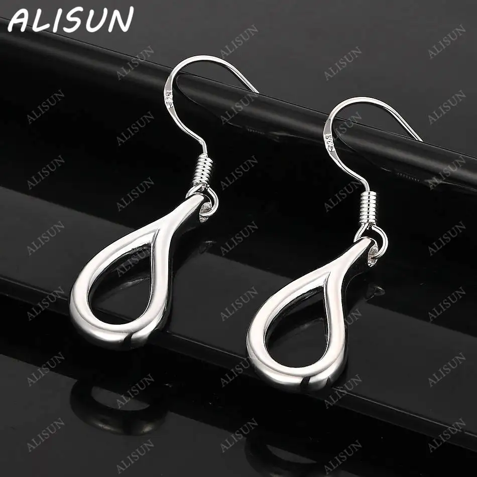 

ALISUN 925 Sterling Silver Water Droplets Earrings Drop Earring For Women Anniversary Gift Popular Wild Fashion Romantic Jewelry