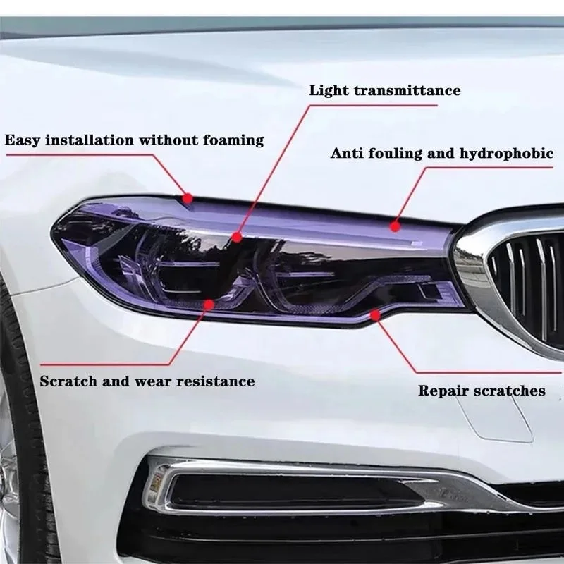 Auto TPU headlamp film intelligent light control auto body protective film repair scratch photochromic modified film