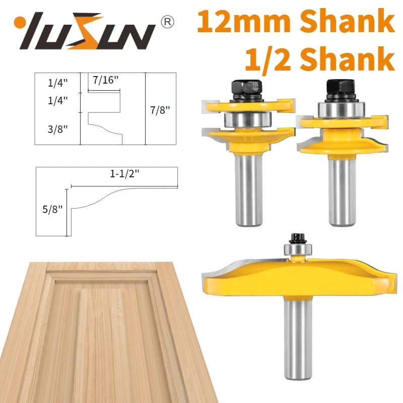 YUSUN Stile&Rail Assembles-Roman Ogee Bit Cove 1-3/4 Router Bit Woodworking Milling Cutter For Wood Bit Face Mill
