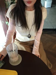 Retro Atmosphere SEI Knitted Short Sleeve Sweater Floral Pattern Casual Layering Women's Top Comfortable Breathable Summer