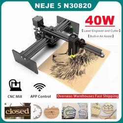 NEJE 5 N30820 40W Mini CNC incisore Laser macchina per incidere Desktop taglio del legno LOGO ad alta velocità fai da te Mark Printer Router