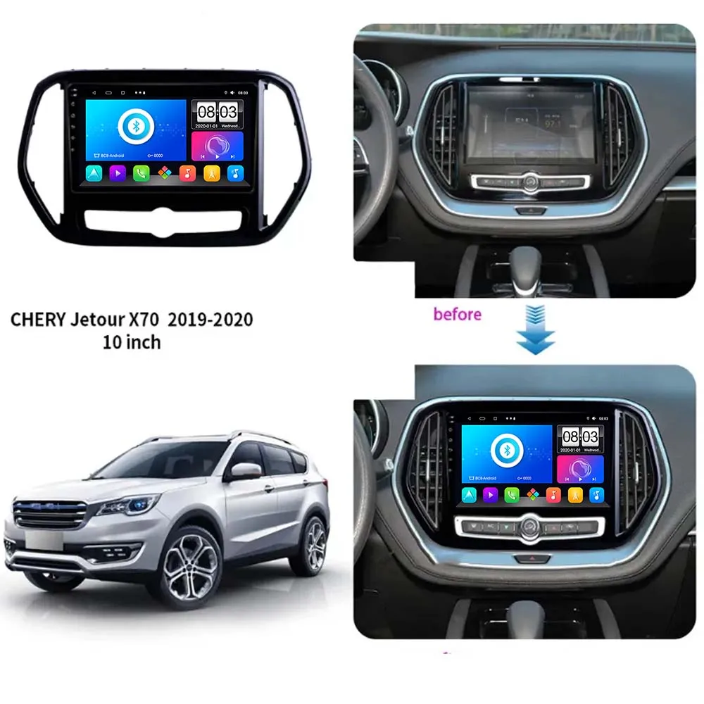 Android13  For Chery Jetour X70 2019 2020 2021 Auto Radio Navigation GPS Car Multimedia Video Player QLED 4G WIFI BT NO 2din DVD