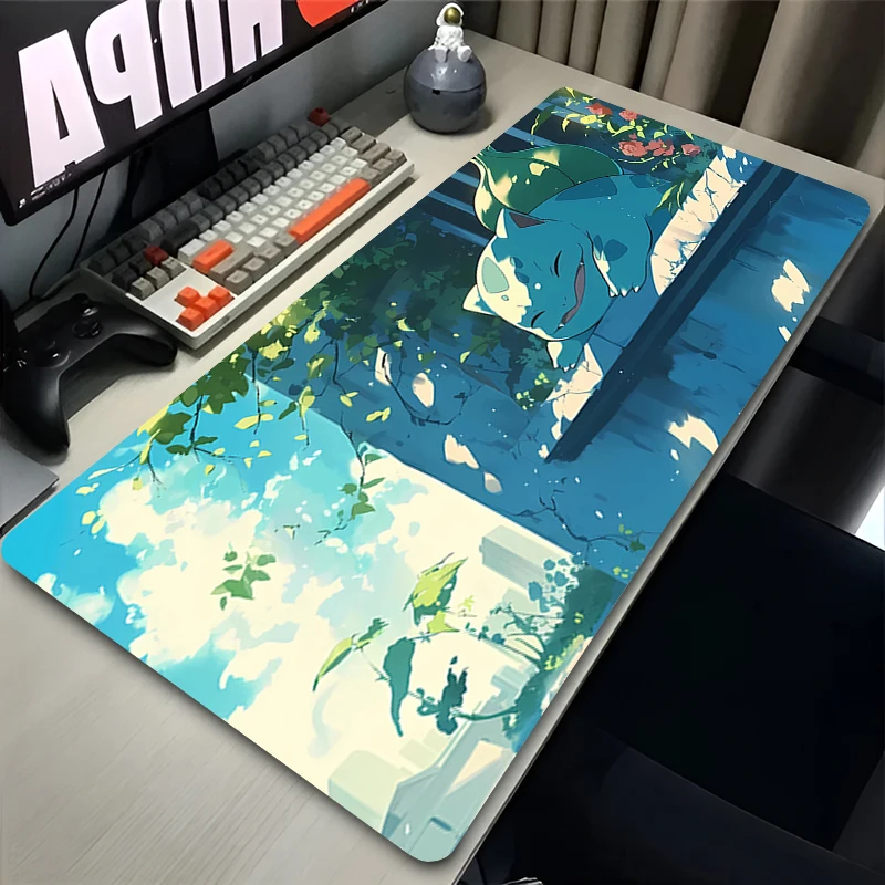 Hot Mouse Pad Gamer XXL Computer Keyboard Table Pokemon Bulbasaur Gaming Accessories Anime Desk Mat