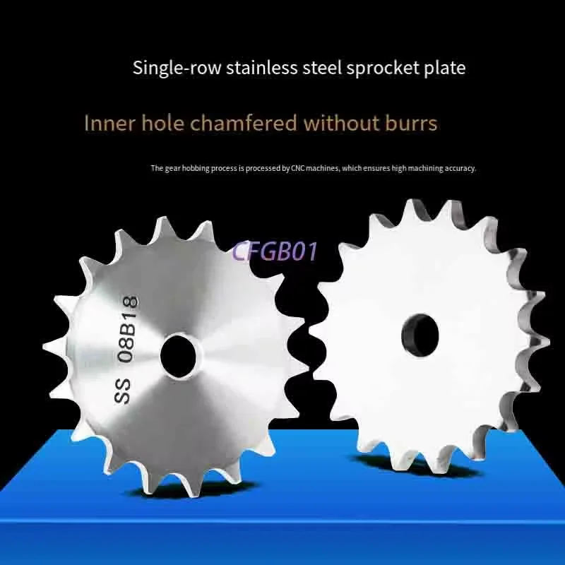304 Stainless Steel Sprocket Plate, 1/2 inch 08B Teeth 10 11 12 13 14 15 16 17 18 19 20-30,Resistant,Industrial Drive Component