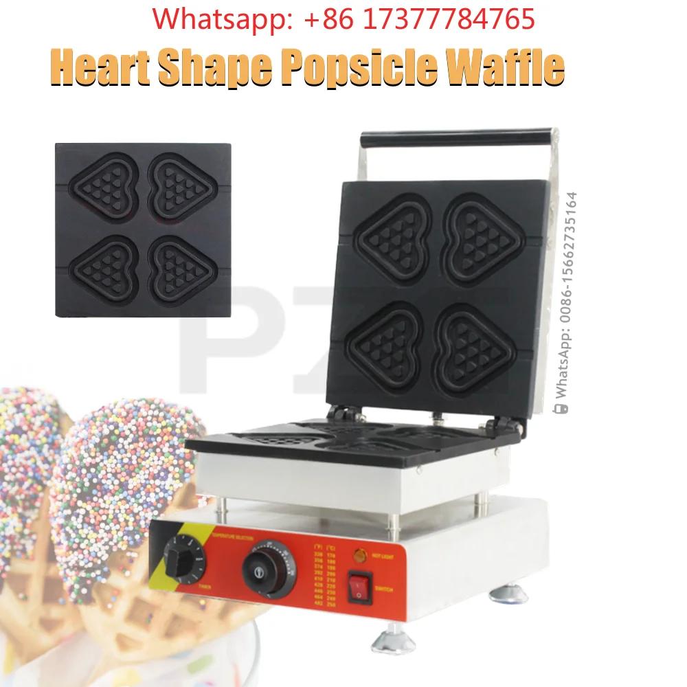 Heart Shape Lolly Waffle Maker 4pcs 110V/220V Electric Waffle Stick Making Machine
