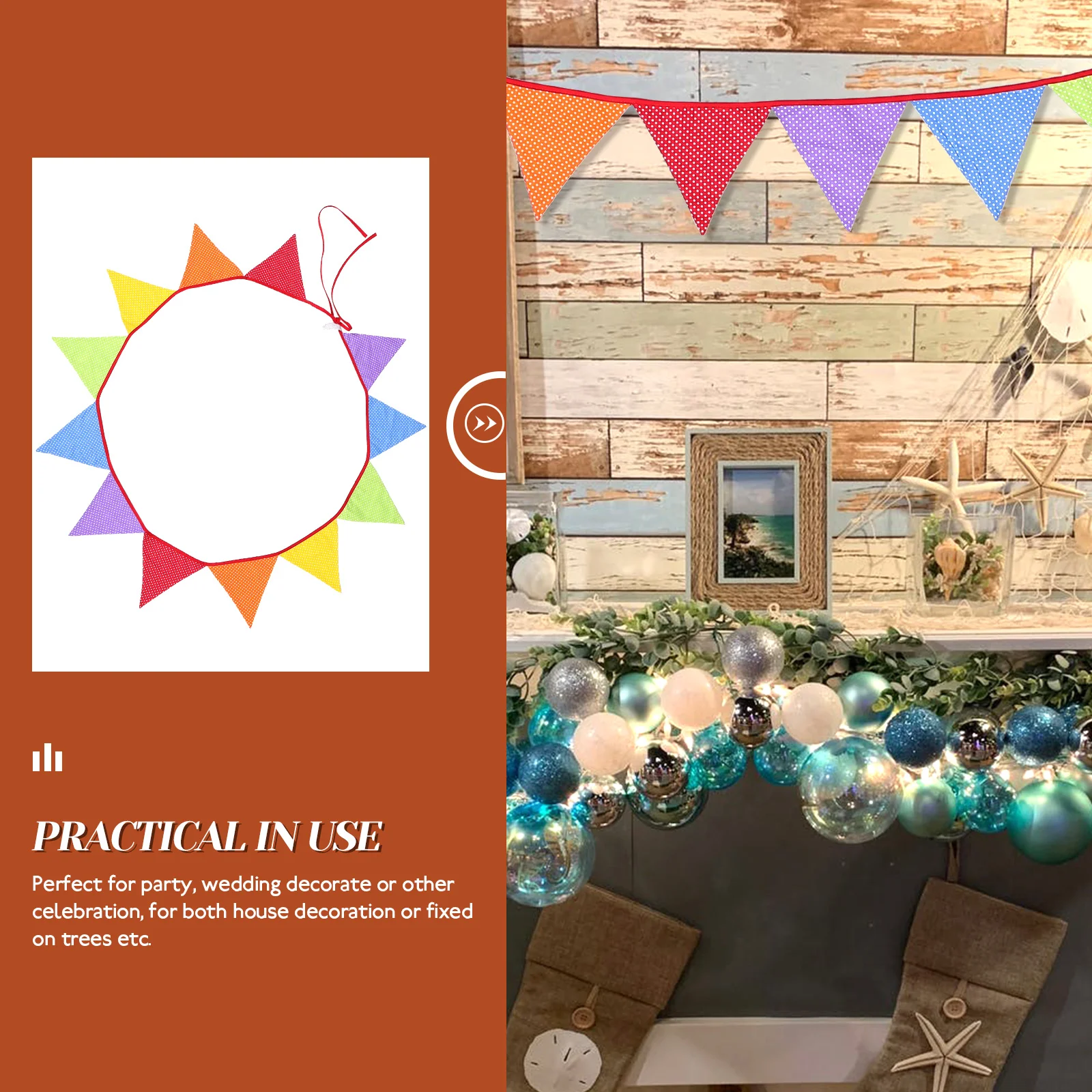 

12pcs Triangle Banner Cotton Flags 2 3m Length Random Color Dots Overlocked String Party Wedding Decoration House Tree