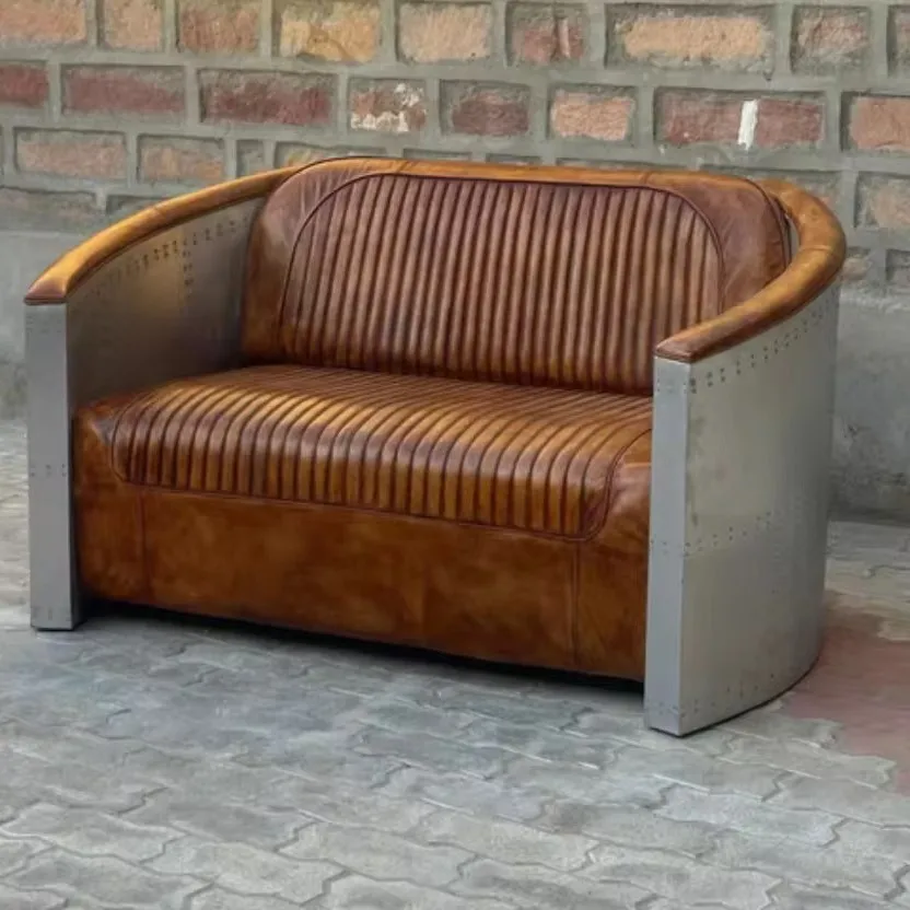 Aluminum leather personalized sofa chair rivet furniture coffee shop bar KTV sofa