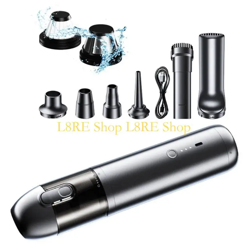 L8RE Portable Cordless Vacuum Cleaner for Home and Car Interior with Multiple Nozzles