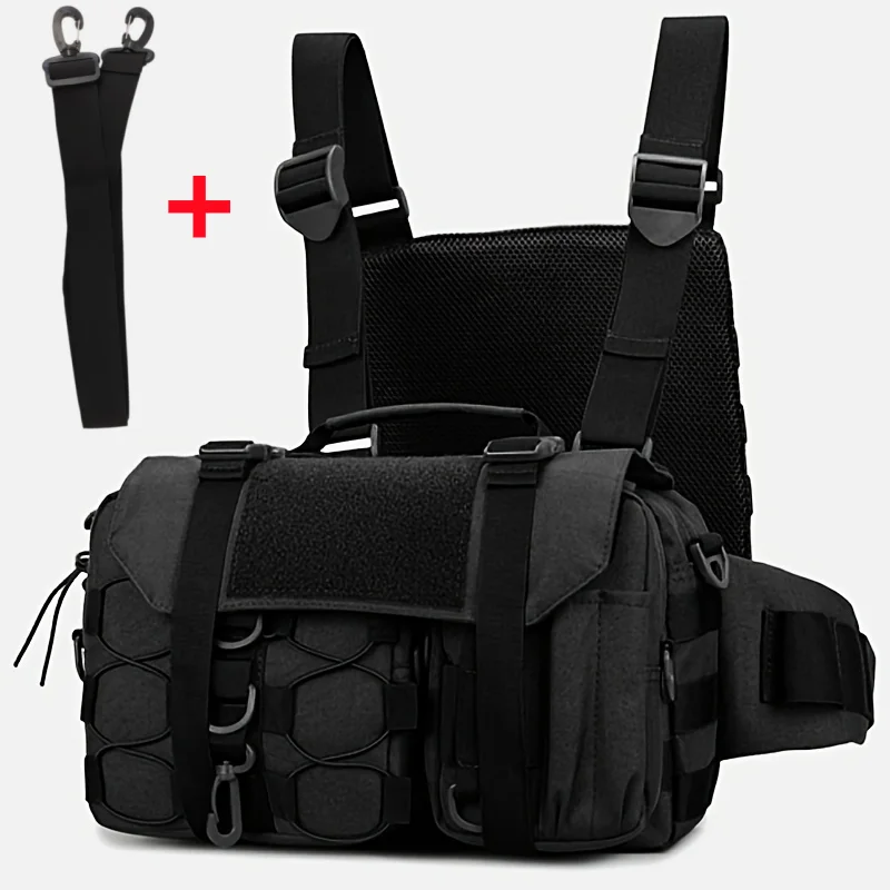Utility Waist Chest Backpack Men Outdoor Tactical Sling Pouch Bag Multi-Pocket Functional Bag for Fishing Climbing Camping