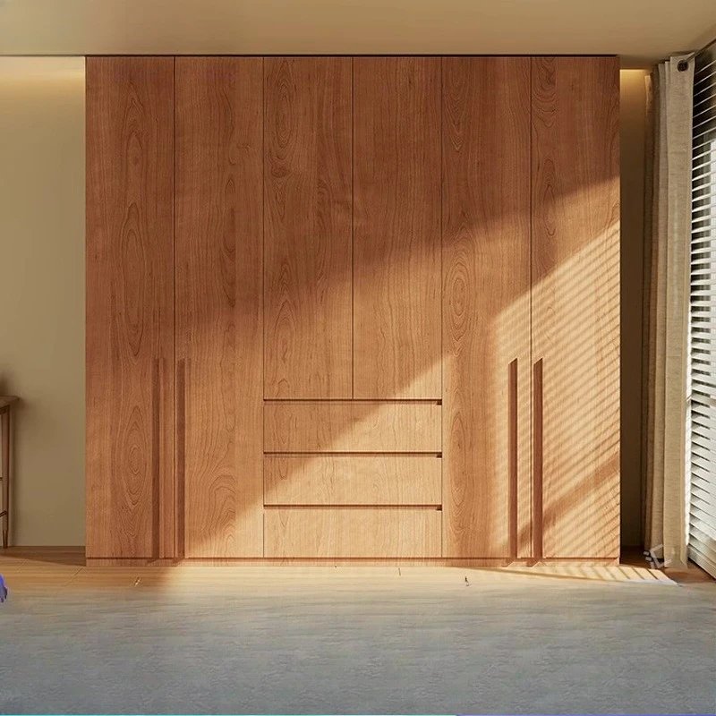 ENF grade oak wardrobe new door bedroom home solid wood storage wardrobe