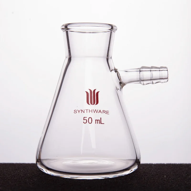 SYNTHWARE Micro filtration bottle, Capacity 25mL 50mL, FLASK, FILTERING, MICROSCALE, Borosilicate glass flask, F15