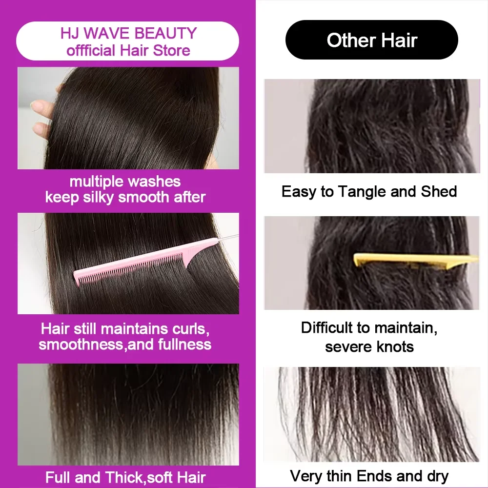 حزم شعر بشري برازيلي مستقيم 100% 30 بوصة ملحقات عذراء غير معالجة 3 4 حزم لحمة مزدوجة تجديل الشعر السائبة #3