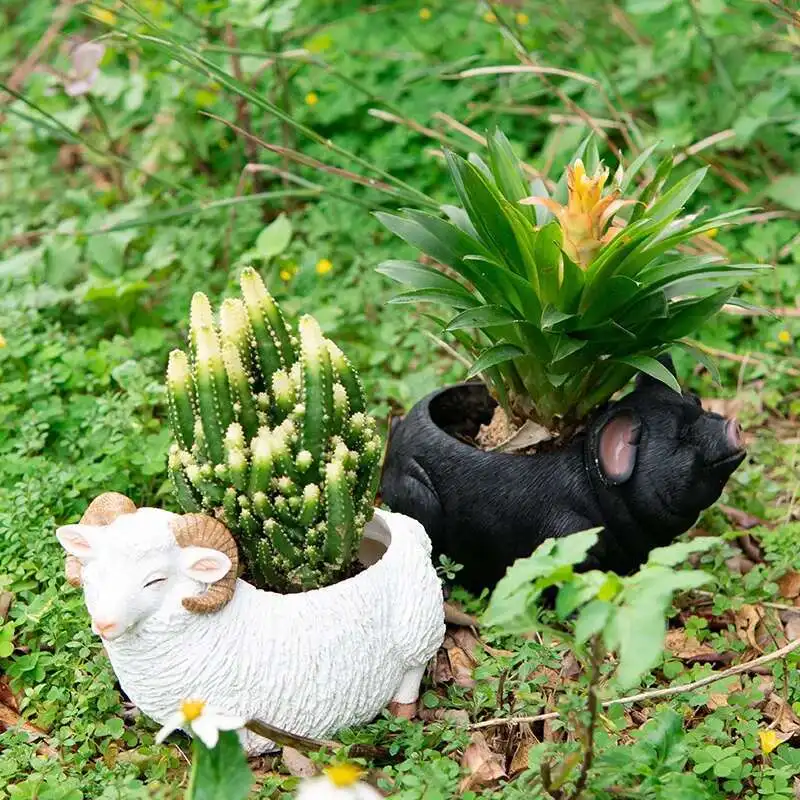 

New Product Simulation Animal Resin Crafts Animal Home Outdoor Decorations Garden Flowerpots Cute Decorations