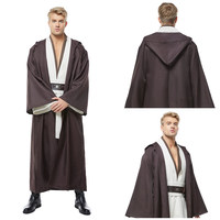 Movie Space Battle Cosplay Anakin Skywalker Costume Black White Brown Clock Carnival for Adult Men Male Costume Suit Halloween
