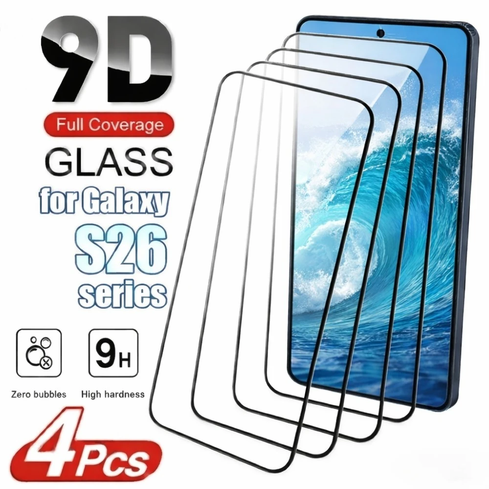

4Pcs Full Cover Screen Protector for Samsung Galaxy S26 S25 S24 S23 Ultra S22 S21 Plus S26 S25 Edge Anti-Scratch Tempered Glass