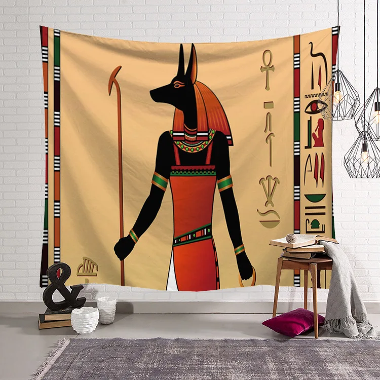 Yellow Ancient Egypt Hanging Old Culture Printed Hippie Egyptian Tapestries Wall Cloth Home Decor Vintage Tapestry