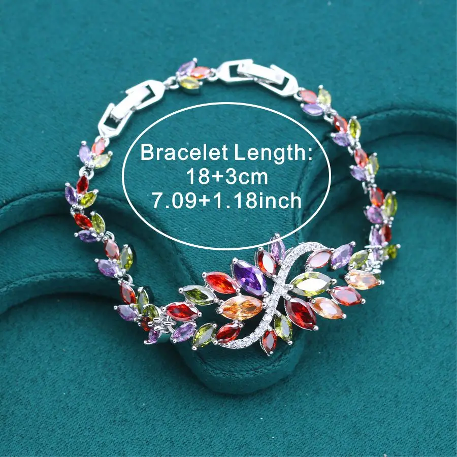 luxury More Color Stone Bracelet for Women Wedding Jewelry Birthday Gift