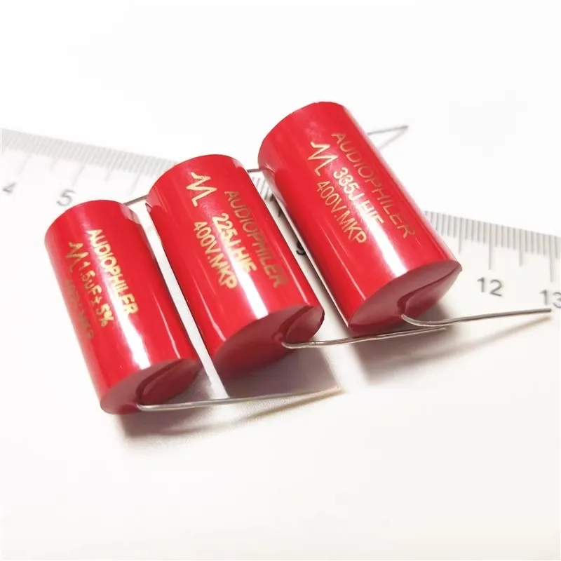 1pcs AUDIOPHILER 1/1.5/2.2/2.7/3.3~47uF 250VDC MKP Polypropylene Axial Non-Polarized Capacitor Red for Audio Speaker Crossover