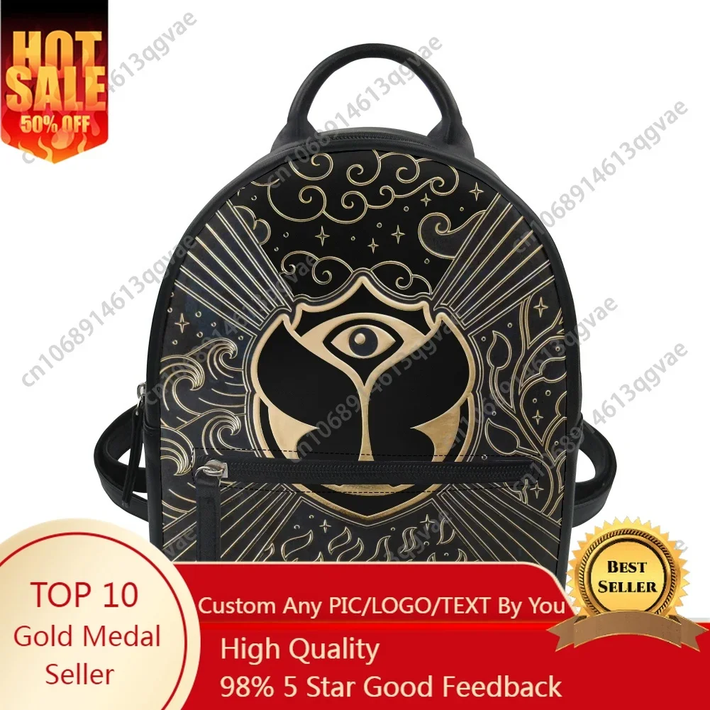 Tomorrowland Flag Custom Backpack Purse Women Carter Schoolbags Double Shoulder Bag Mini Daypack Leather Travel Bag