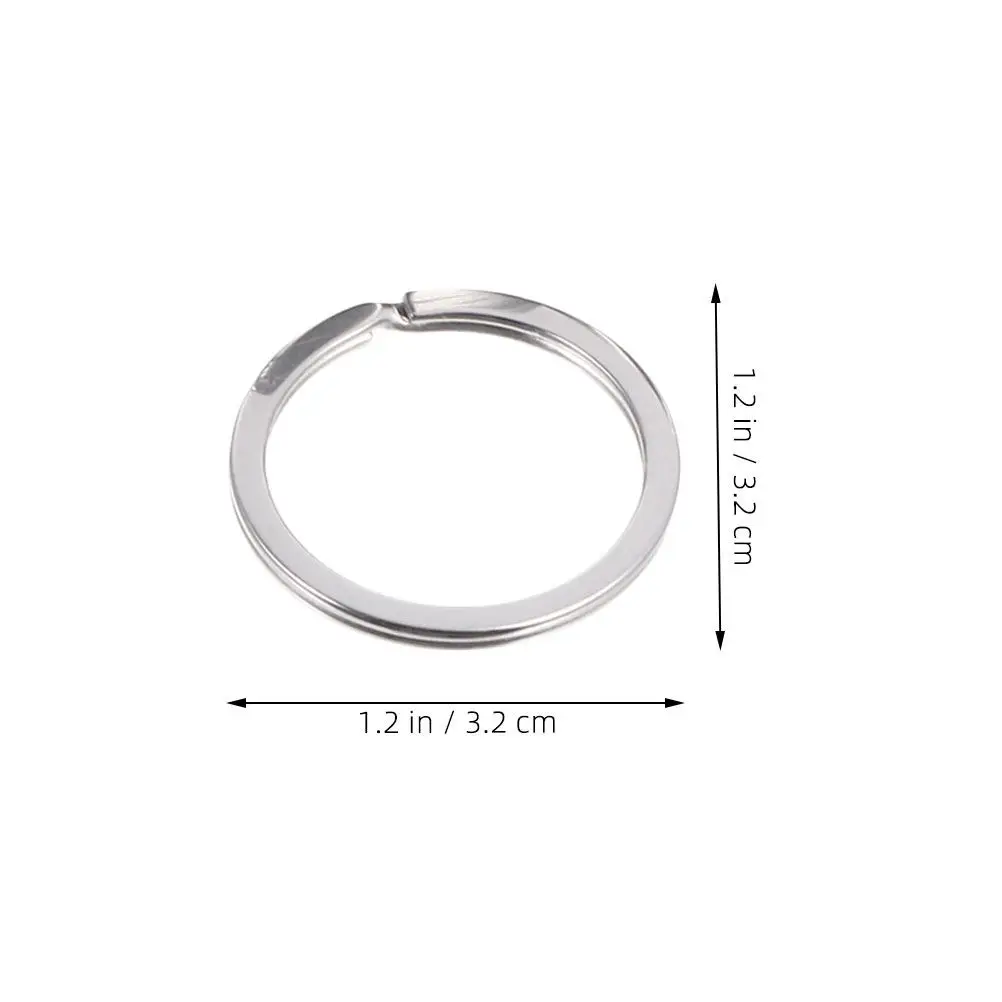 100Pcs Stainless Steel Round Flat Key Rings 32Mm Weather Resistant Heavy Duty Split Keychain Rings for Crafts Keychain DIY