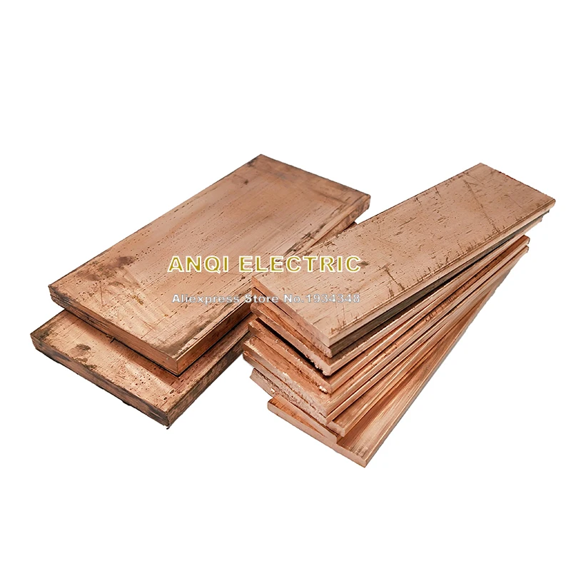 99% pure Cu flat Copper Bar Plate Metal Strip thickness 1/2/3/4/5/6/8 mm T2 red copper row plate pure copper