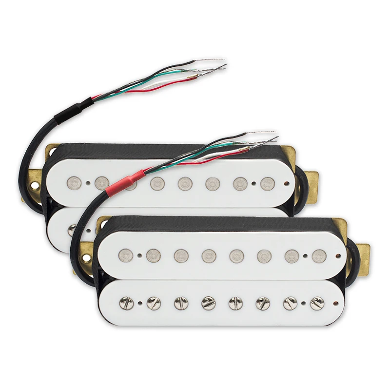 8 String Electric Guitar Humbucker Dual Coil Electric Guitar Pickup Coil Spliting Pickup N10K/B15K Output Guitar Parts White