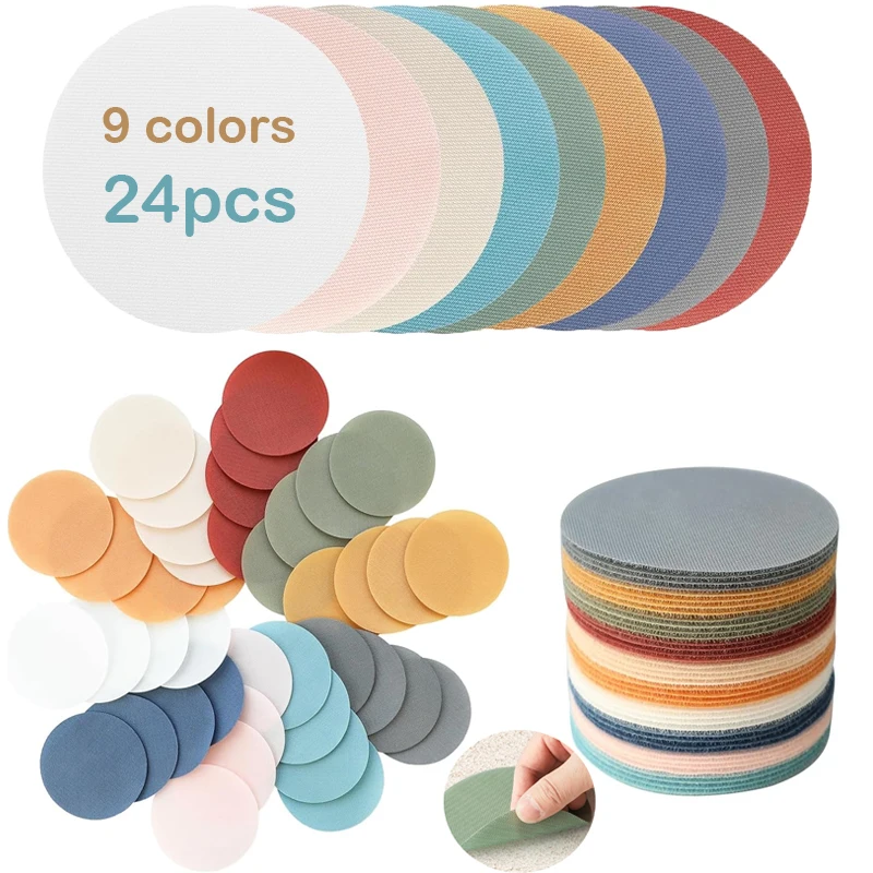 

Цветные круглые маркеры Morandi, 24 шт., 4-дюймовые ковровые напольные маркеры для классных комнат и занятий-сильное прилипание, многоразовые