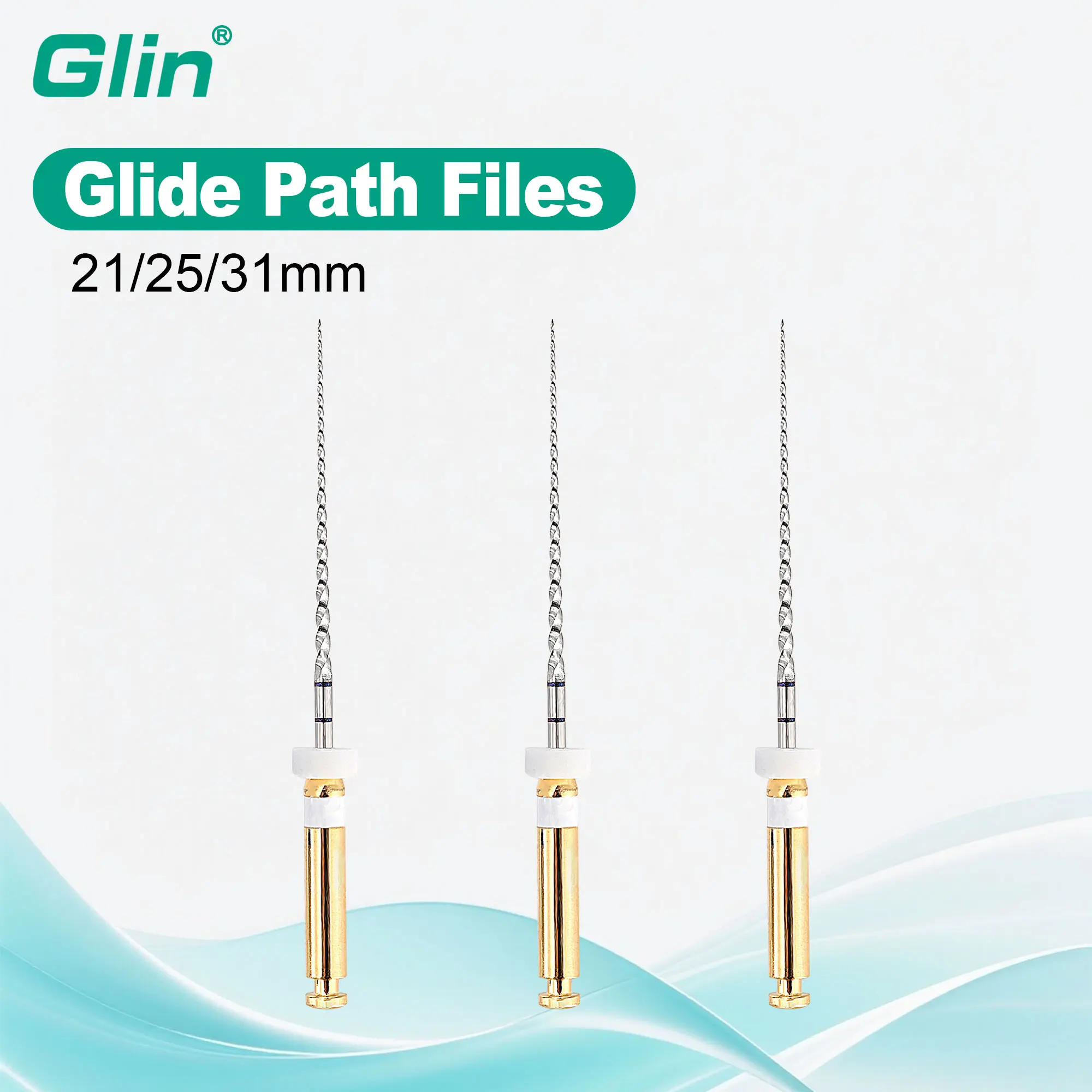 3 pièces/boîte Glin Dental Pro Files Traitement Glide Path, Fils endodontiques Niti rotatifs pour usage motorisé, Fils endodontiques endocontiques