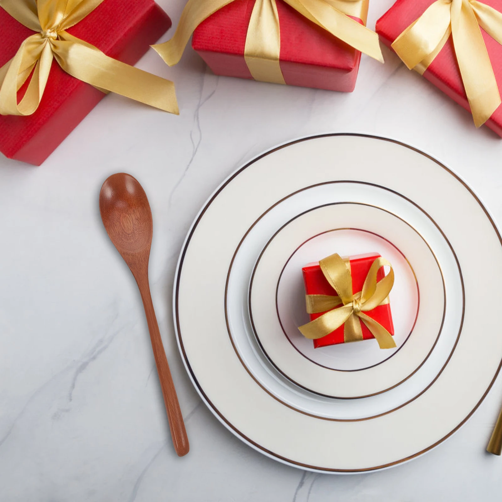 

2pcs Wooden For Cooking Large Natural Wood Mixing Soup Stirring Salad Honey Spoon Reusable Multifunctional Long Handle Asian