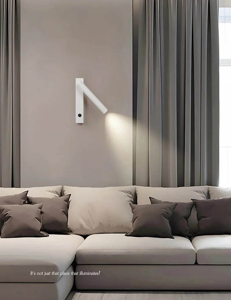 

Minimalist LED Wall Lamp with Switch Bedroom Bedside Spotlight Reading Lamp Adjustable Rotatable Indoor Decor Lighting Fixture