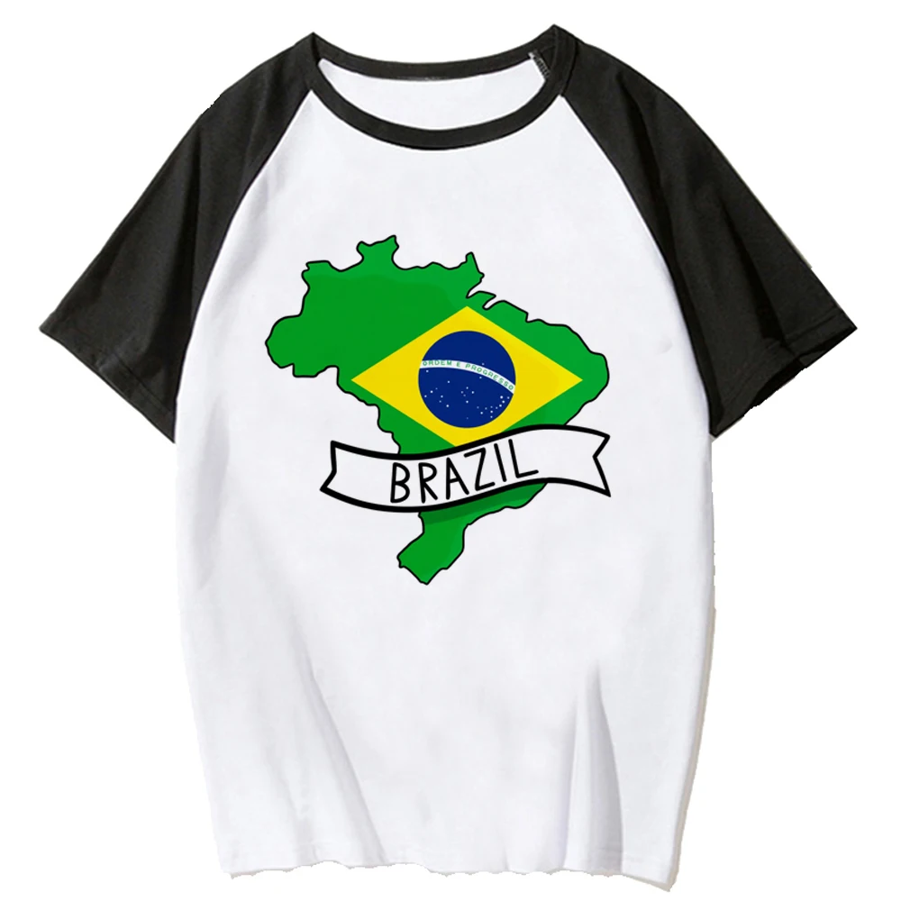 Brazil Flag tshirt women comic top girl harajuku clothing