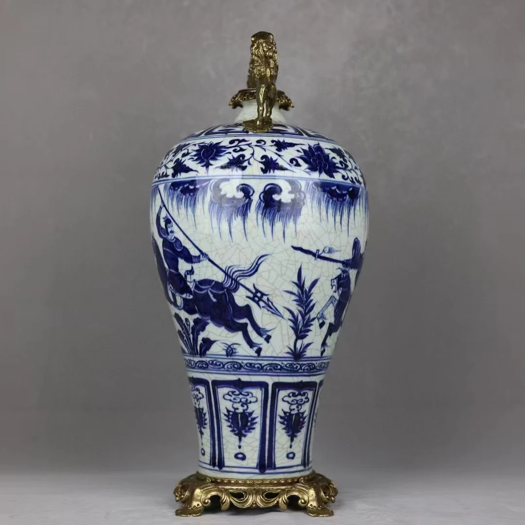 Jingdezhen high-end antique blue and white porcelain vases and official kiln porcelain collections Handmade decorations