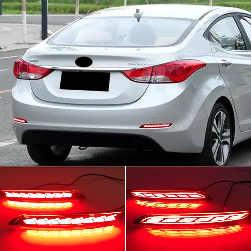 

For Hyundai Motor 12-18 ELANTRA LED rear bumper lights, modified fog lights, flowing turn signals, brake lights