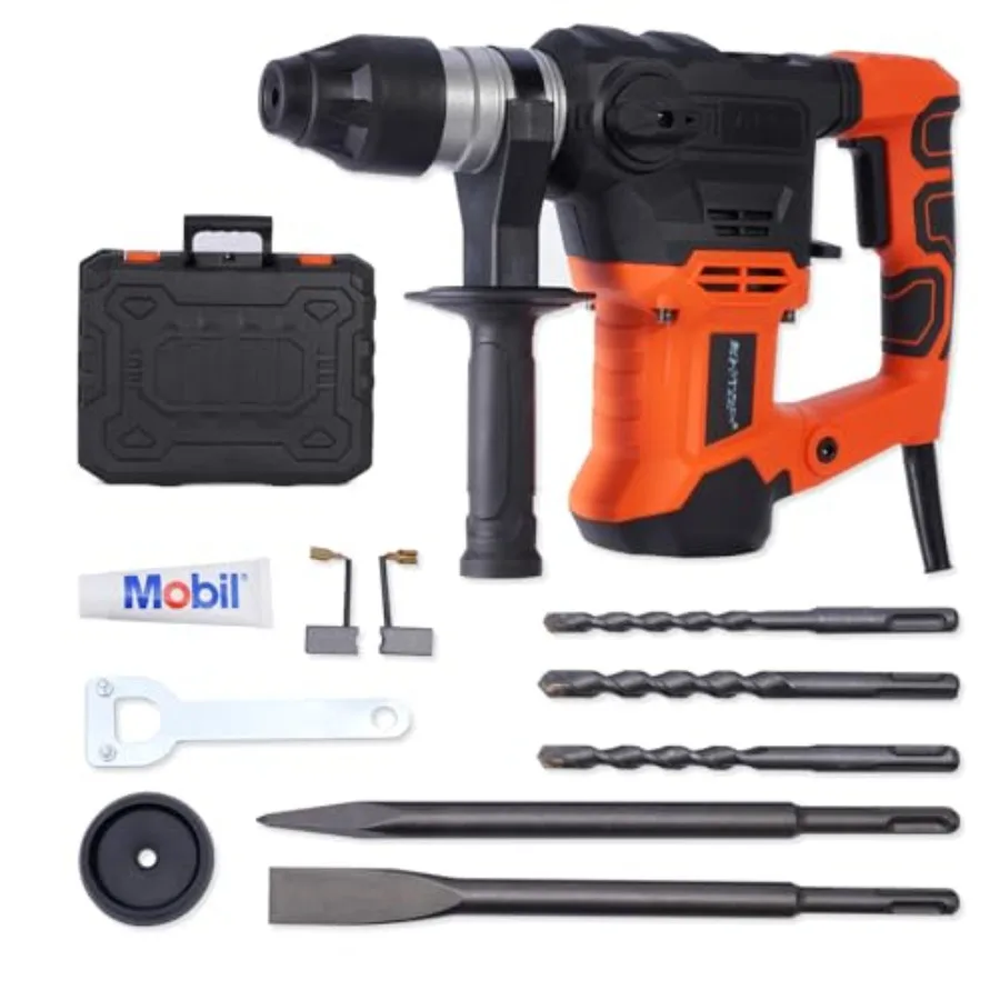 

Молоток для сноса бетона 1-1/4 дюйма с предохранительной муфтой, 4 функции и регулируемой скоростью, идеально подходит для дрели