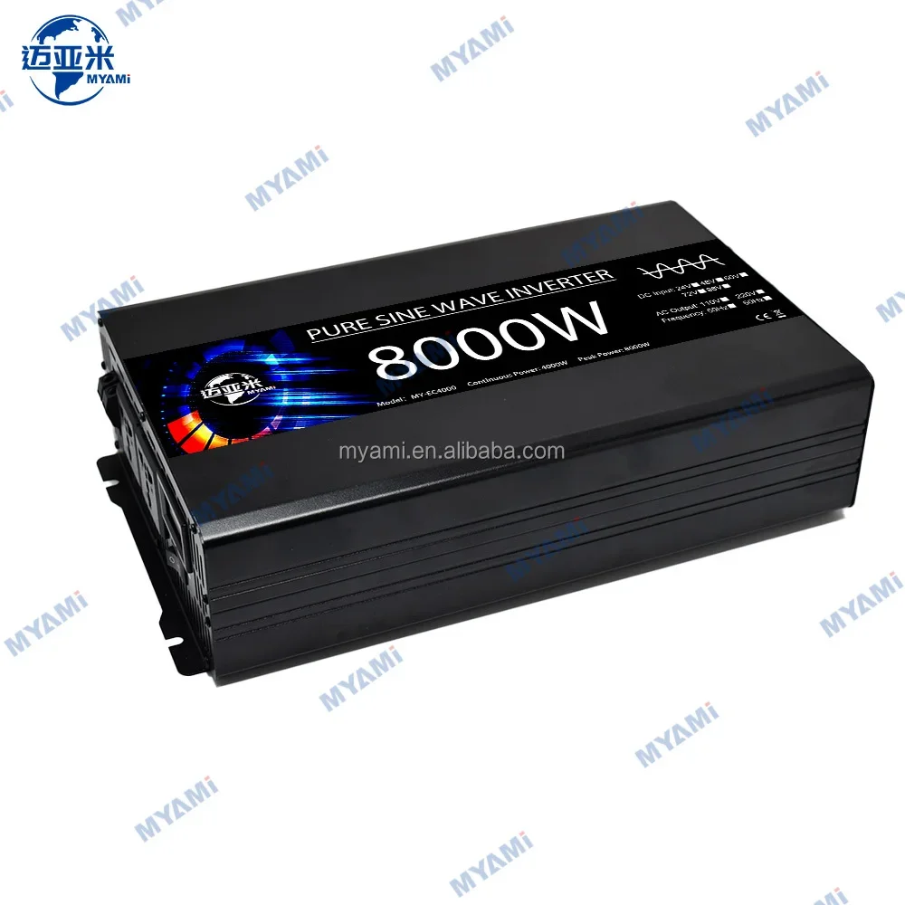 For MYAMI 8000 Watt Peak Power Pure Sine Wave Inverter 24V-72V DC AC 110V 4000W Rate Power for Automotive Single Air Conditioner